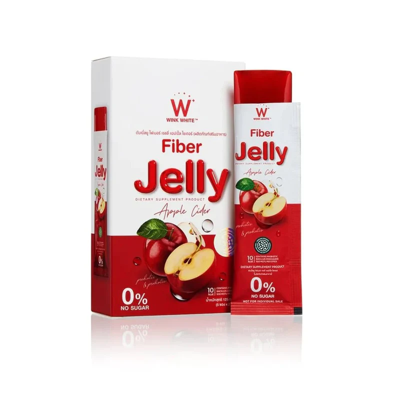 Wink White Fiber Jelly – Apple Cider Flavor (0% Sugar) – 125g (5 Sachets)
