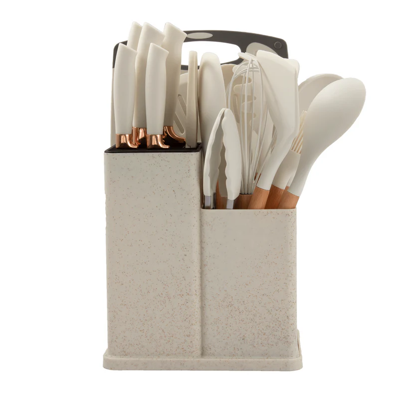 19-Piece Silicone Kitchen Utensil & Knife Set