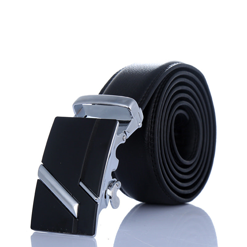 Men's leather buckle belt watch gift set