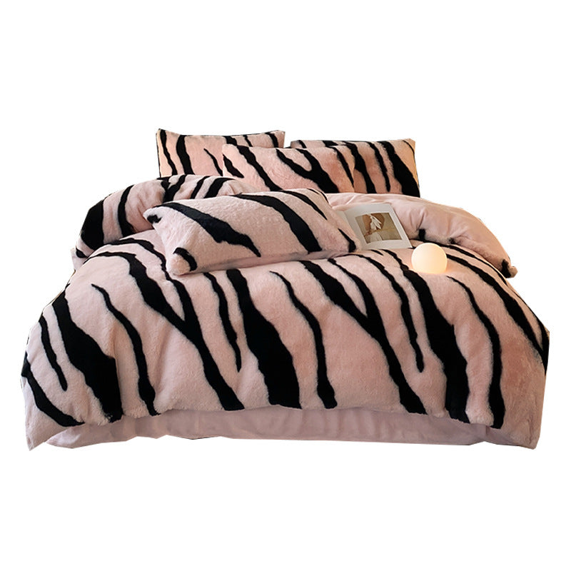Class A Leopard Print Rabbit Plush Four-piece Set