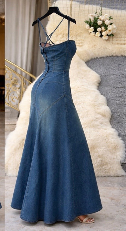 Denim Dress for Women Sleeveless Button Down