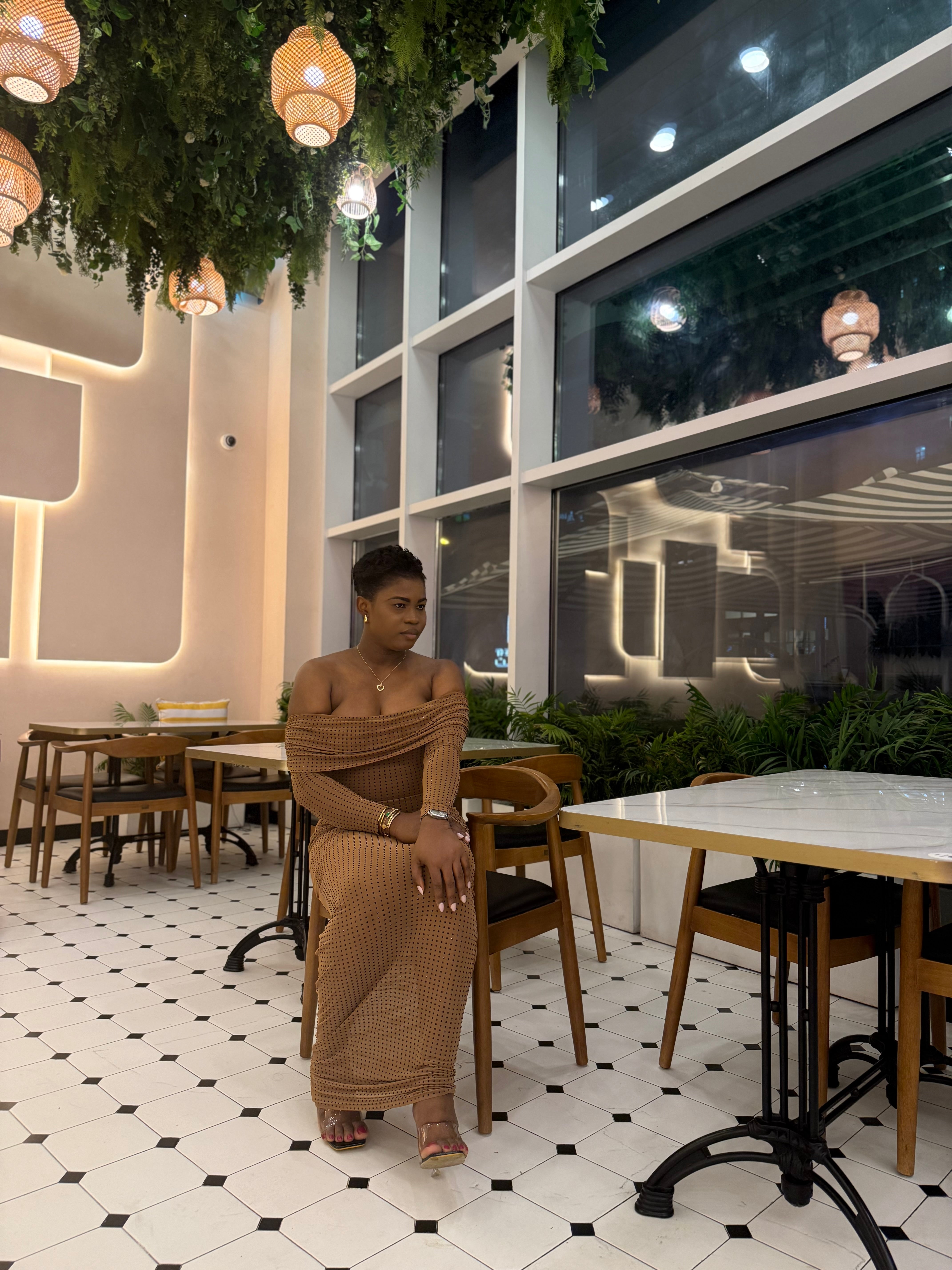 Irene doted Gold Gown