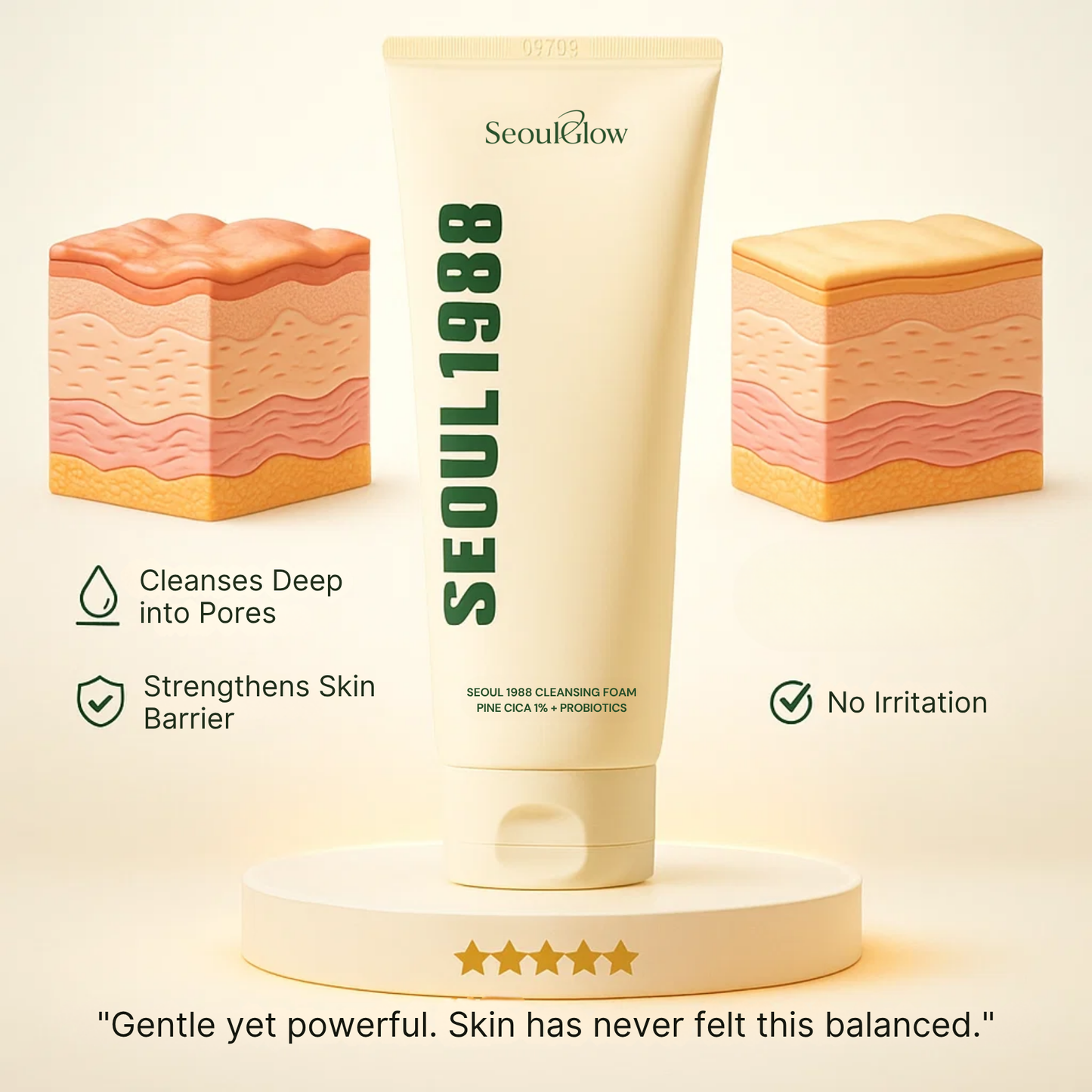 Cleansing Foam : Pine Cica 1% + Probiotics