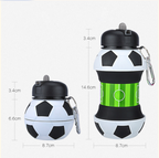 Soccer ball collapsible water bottle folded and unfolded states screenshot