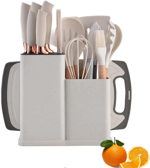 19-Piece Silicone Kitchen Utensil & Knife Set