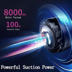 8000Pa motor vacuum with 100W powerful suction graphic
