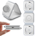 3-in-1 wireless charger folded into stand position showing three charging pads