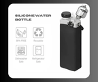 600ml BPA-free food grade reusable foldable and portable silicone water bottle