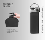 Silicone water bottle BPA free reusable dishwasher safe refrigerator safe