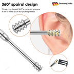 Promotional close-up of a spiral ear pick head