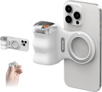 TELESIN Fun Shot Magnetic Grip attached to iPhone with remote