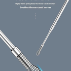 Spring-style stainless steel ear pick close-up