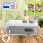 2-in-1 bag sealer and cutter – USB rechargeable portable sealing machine with cable