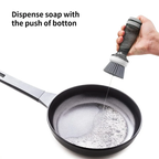 Replacement bristle brush head for soap dispensing dish brush close up