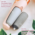 Fine roller head vs coarse roller head comparison for foot care