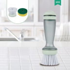 Keep hands clean press to squeeze soap on demand replaceable head curve shape fits pan edge