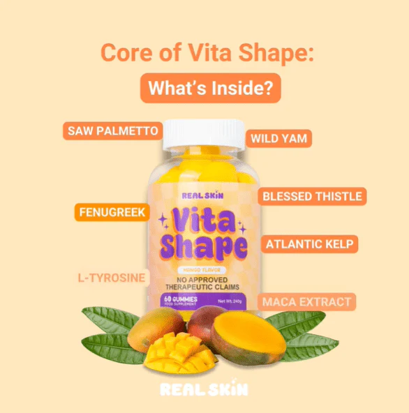 Real Skin Vita Shape Gummies – Mango Flavor – 60 Gummies (240g)